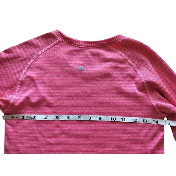 Lululemon Run: Swiftly Tech Long Sleeve Crew Stripe Pink Sweatshirt Top Size 6 - Picture 10 of 12